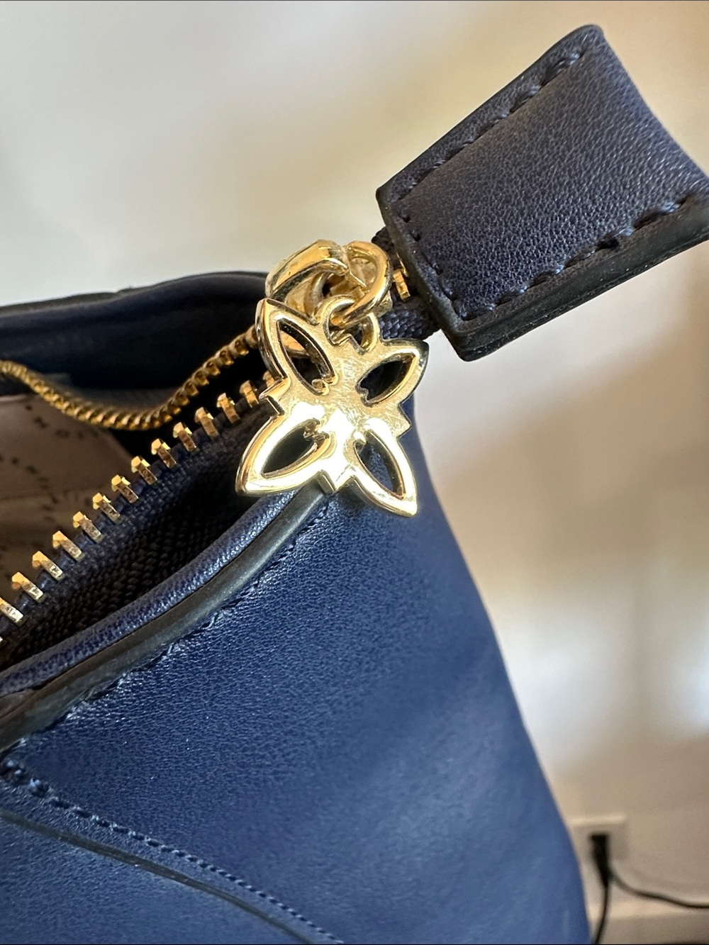 BCBGeneration Navy Tote with Gold Accent - Picture 9 of 13